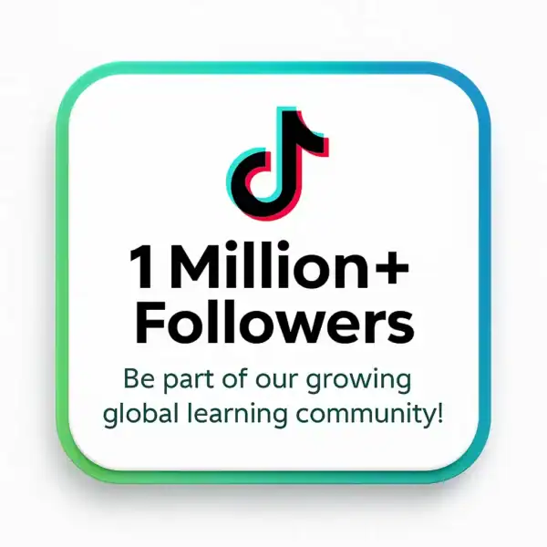 TikTok badge showing 1M+ followers as social proof