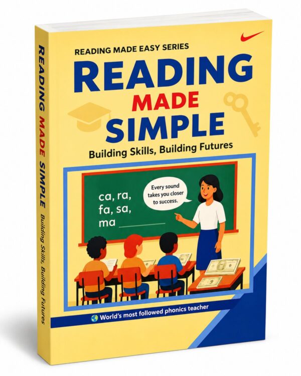 Reading Made Simple book mockup – step-by-step reading guide to build reading skills and confidence