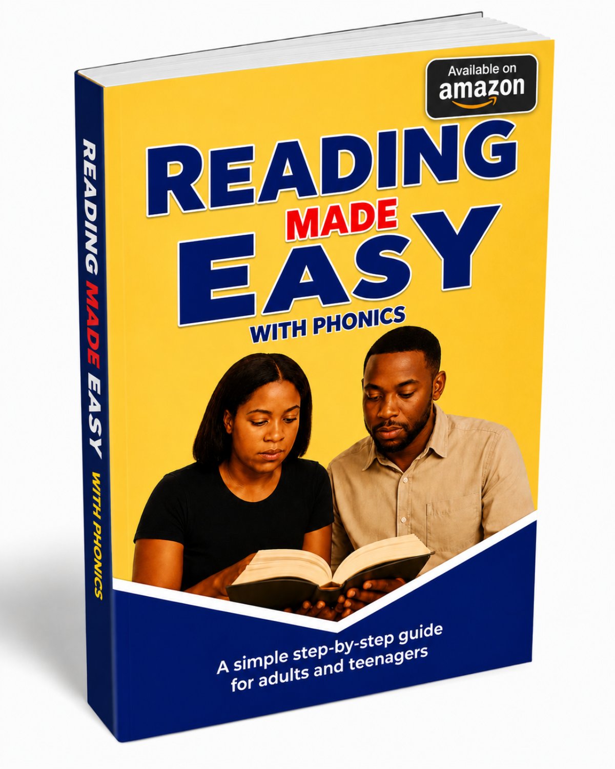 Reading Made Easy with Phonics paperback book – Available on Amazon, a step-by-step phonics reading guide for adults and teenagers